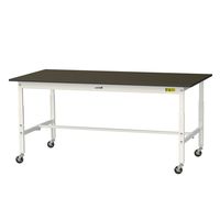 実験用作業台/耐荷重128kg 高さ調整 キャスター付きH685~985mm 指紋レスメラミン天板 ワークテーブルLABシリーズ SLMAC（直送品）