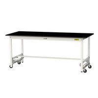 実験用作業台/耐荷重150kg ワンタッチキャスター付きH740mm 耐薬品ケミテクト天板 ワークテーブルLABシリーズ SLKUー1875（直送品）