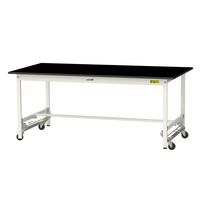 実験用作業台/耐荷重150kg ワンタッチキャスター付きH740mm 耐薬品ケミテクト天板 ワークテーブルLABシリーズ SLKUー1890（直送品）