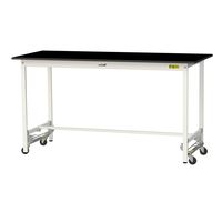 実験用作業台/耐荷重150kg ワンタッチキャスター付きH950mm 耐薬品ケミテクト天板 ワークテーブルLABシリーズ SLKUHー187（直送品）