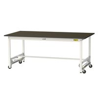 実験用作業台/耐荷重150kg ワンタッチキャスター付きH740mm 指紋レスメラミン天板 ワークテーブルLABシリーズ SLMUー1890（直送品）