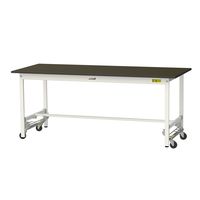 実験用作業台/耐荷重150kg ワンタッチキャスター付きH740mm 指紋レスメラミン天板 ワークテーブルLABシリーズ SLMUー1875（直送品）