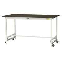 実験用作業台/耐荷重150kg ワンタッチキャスター付きH950mm 指紋レスメラミン天板 ワークテーブルLABシリーズ SLMUHー189（直送品）