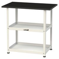 実験用/軽量作業用/天板付きラボワゴン 耐荷重50kg 固定式H738mm 耐薬品ケミテクト天板 ワークテーブルLABシリーズ LKTー75（直送品）