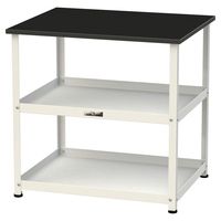 実験用/軽量作業用/天板付きラボワゴン 耐荷重50kg 固定式H738mm 耐薬品ケミテクト天板 ワークテーブルLABシリーズ LKTー75（直送品）