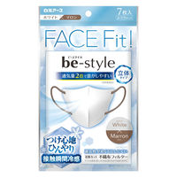 白元アース ビースタイル立体冷感タイプ ふつうサイズ ホワイト×マロン 7枚入 58259-0 1袋(7枚入)