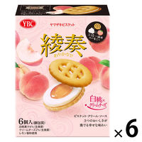 クリームサンドクッキー 個包装 お配り菓子 綾奏　白桃×クリームチーズ 6枚入 1セット(1個×6)
