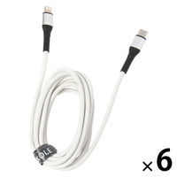 USB Type-C & Lightningケーブル（2m） アイボリー 1セット（1個×6） LAKOLE/ラコレ