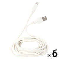 Lightningケーブル（2m） アイボリー 1セット（1個×6） LAKOLE/ラコレ