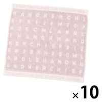 今治産ハンドタオル（タイポグラフィ） ピンク 1セット（1枚×10） LAKOLE/ラコレ