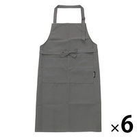 帆布ワークエプロン ブラック 1セット（1枚×6） LAKOLE/ラコレ
