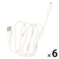 Lightningケーブル（1m） アイボリー 1セット（1個×6） LAKOLE/ラコレ