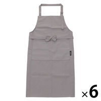 帆布ワークエプロン グレー 1セット（1枚×6） LAKOLE/ラコレ