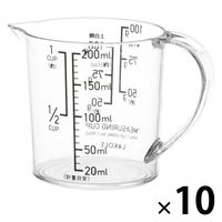 耐熱 計量カップ（200ml） ブラック 1セット（1個×10） LAKOLE/ラコレ