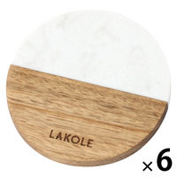 バイカラーコースター ホワイト 1セット（1個×6） LAKOLE/ラコレ