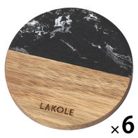 バイカラーコースター ブラック 1セット（1個×6） LAKOLE/ラコレ