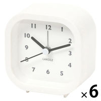 ミニスクエア置き時計 アイボリー 1セット（1個×6） LAKOLE/ラコレ