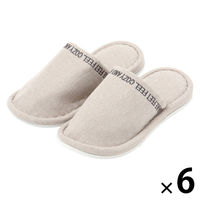刺繍ロゴスリッパ アイボリー 1セット（1足×6） LAKOLE/ラコレ