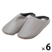 フェイクレザースリッパ グレー 1セット（1足×6） LAKOLE/ラコレ