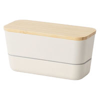 竹蓋の弁当箱 スリム2段型 生成 AKOMEYA TOKYO/アコメヤ