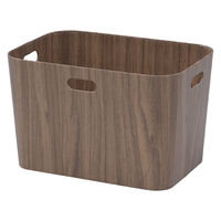 山善（YAMAZEN） 収納ボックス 紙製 木目調 深型 L NPBーL（BR）