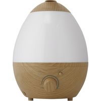 ティーズネットワーク 抗菌タンク仕様 卵型超音波加湿器 cocoon 1.3L ナチュラルウッド おしゃれ 木目調 RTSK-0003NU（直送品）