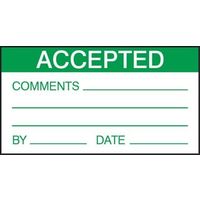 アールエスコンポーネンツ RS PRO 粘着剤付きラベル 30枚入り 緑 白 Accepted 445-3997 1袋(30個)（直送品）