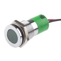 アールエスコンポーネンツ RS PRO 表示灯， 6 → 36V dc， 緑， 実装ホールサイズ:14mm 703-9070 1個（直送品）