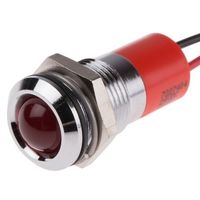 アールエスコンポーネンツ RS PRO 表示灯， 24V dc， 赤， 実装ホールサイズ:14mm 722-7404 1個（直送品）