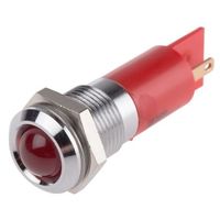 アールエスコンポーネンツ RS PRO 表示灯， 24V dc， 赤， 実装ホールサイズ:14mm 203-650 1個（直送品）