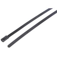 RS PRO 結束バンド， 840mm x 4.6 mm， 黒， ポリエステルコーティングしたステンレススチール 743-6204（直送品）
