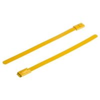 RS PRO 結束バンド， 100mm x 4.6 mm， 黄， ポリエステルコーティングしたステンレススチール 743-6239（直送品）