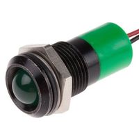 アールエスコンポーネンツ RS PRO 表示灯， 24V dc， 緑， 実装ホールサイズ:14mm 722-7441 1個（直送品）