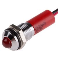 アールエスコンポーネンツ RS PRO 表示灯， 24V dc， 赤， 実装ホールサイズ:8mm 723-9460 1個（直送品）