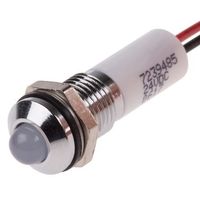 アールエスコンポーネンツ RS PRO 表示灯， 24V dc， 白， 実装ホールサイズ:8mm 723-9485 1個（直送品）