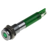 アールエスコンポーネンツ RS PRO 表示灯， 24V dc， 緑， 実装ホールサイズ:6mm 700-1583 1個（直送品）