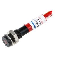 アールエスコンポーネンツ RS PRO 表示灯， 24V dc， 赤， 実装ホールサイズ:6mm 700-1625 1個（直送品）
