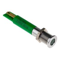 アールエスコンポーネンツ RS PRO 表示灯， 24V dc， 緑， 実装ホールサイズ:8mm 700-1684 1個（直送品）