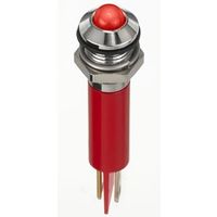 アールエスコンポーネンツ RS PRO 表示灯， 2V dc， 赤， 実装ホールサイズ:8mm 134-5531 1個（直送品）