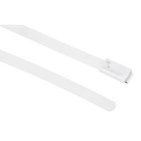 RS PRO 結束バンド， 200mm x 4.6 mm， 白， ポリエステルコーティングしたステンレススチール 743-6318（直送品）