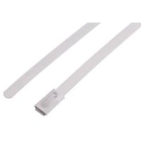 RS PRO 結束バンド， 360mm x 4.6 mm， 白， ポリエステルコーティングしたステンレススチール 743-6320（直送品）