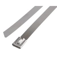 RS PRO 結束バンド， 840mm x 12 mm， スチール， ステンレス鋼 123-5028 1袋(100個)（直送品）