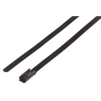 RS PRO 結束バンド， 125mm x 4.6 mm， 黒， ポリエステルコーティングしたステンレススチール 743-6188（直送品）