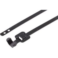 RS PRO 結束バンド， 330mm x 5 mm， 黒， ポリエステルコーティングしたステンレススチール 185-8686（直送品）