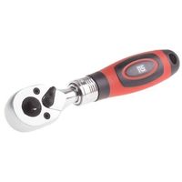 RS PRO ラチェットハンドル 1/4インチ、3/8インチ ソフトグリップ クロームバナジウム鋼 829-6555 1個（直送品）