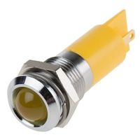 アールエスコンポーネンツ RS PRO 表示灯， 24V dc， 黄， 実装ホールサイズ:14mm 209-888 1個（直送品）