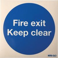 アールエスコンポーネンツ 消防標識 RS PRO Fire Exit Keep Clear ビニール 青/黄 ラベル 763-1945 1個（直送品）