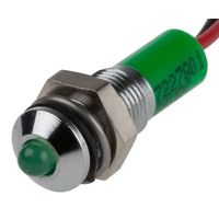 アールエスコンポーネンツ RS PRO 表示灯， 24V dc， 緑， 実装ホールサイズ:6mm 722-7801 1個（直送品）