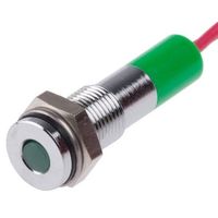 アールエスコンポーネンツ RS PRO 表示灯， 24V dc， 緑， 実装ホールサイズ:6mm 700-1827 1個（直送品）
