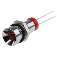 アールエスコンポーネンツ RS PRO 表示灯， 2V dc， 赤， 実装ホールサイズ:8mm 212-070 1個（直送品）